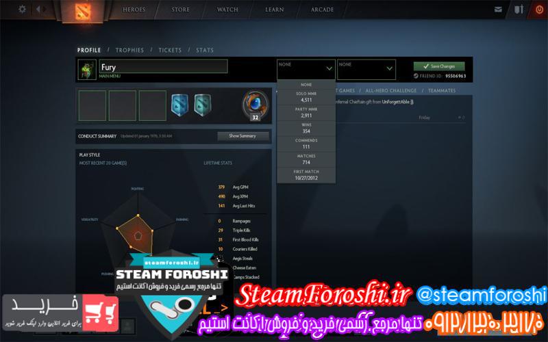 فروش اکانت دوتا ۲ کد ۲۱۴