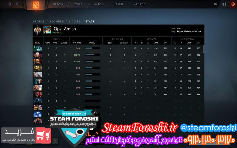 فروش اکانت دوتا ۲ کد 408