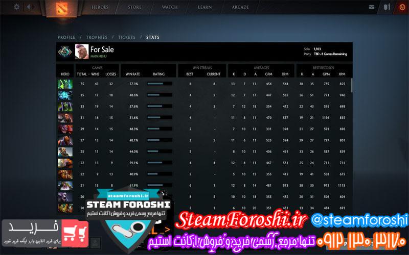 فروش اکانت دوتا ۲ کد ۳۸۸