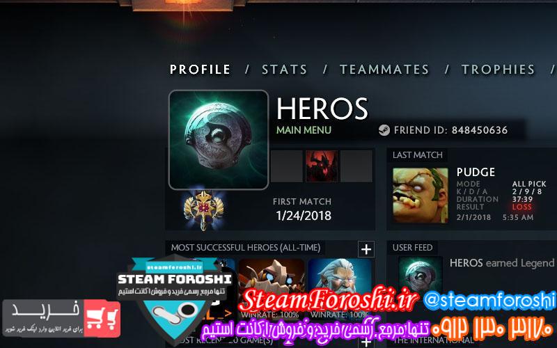 فروش اکانت دوتا ۲ کد ۴۴۴