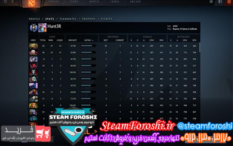 فروش اکانت دوتا ۲ کد 557