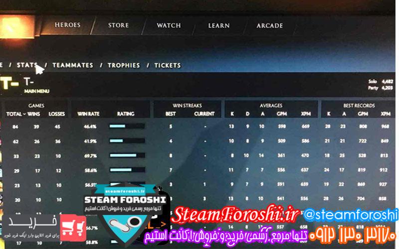 فروش اکانت دوتا ۲ کد 491