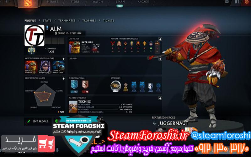 فروش اکانت دوتا ۲ کد 593