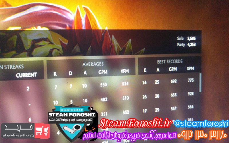 فروش اکانت دوتا ۲ کد 621