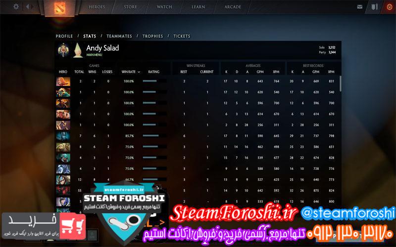 فروش اکانت دوتا ۲ کد 689