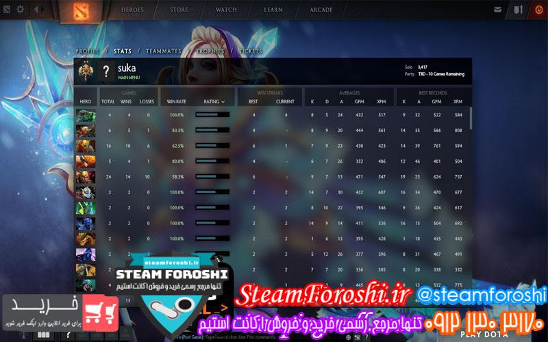 فروش اکانت دوتا ۲ کد 703