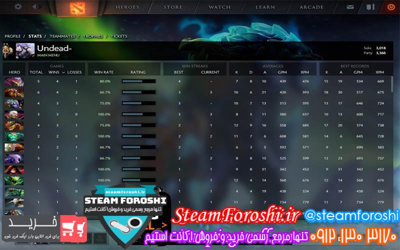 فروش اکانت دوتا ۲ کد 743