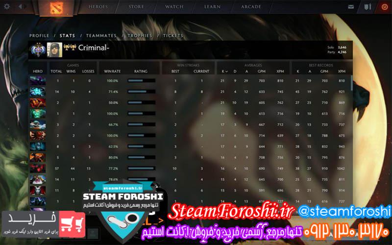 فروش اکانت دوتا ۲ کد 753