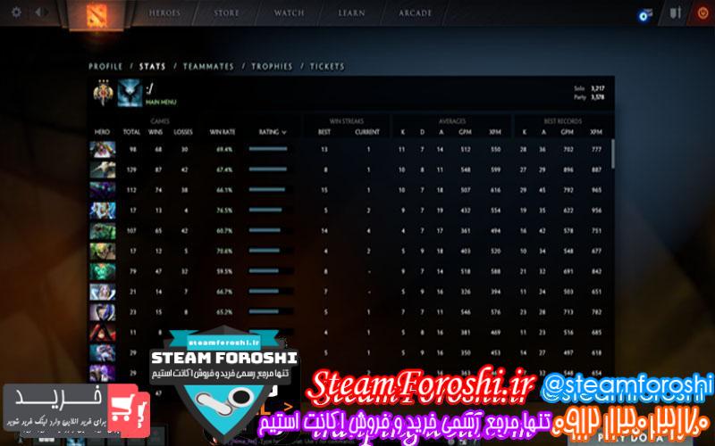 فروش اکانت دوتا ۲ کد 796