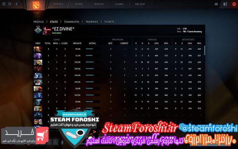 فروش اکانت دوتا ۲ کد 810