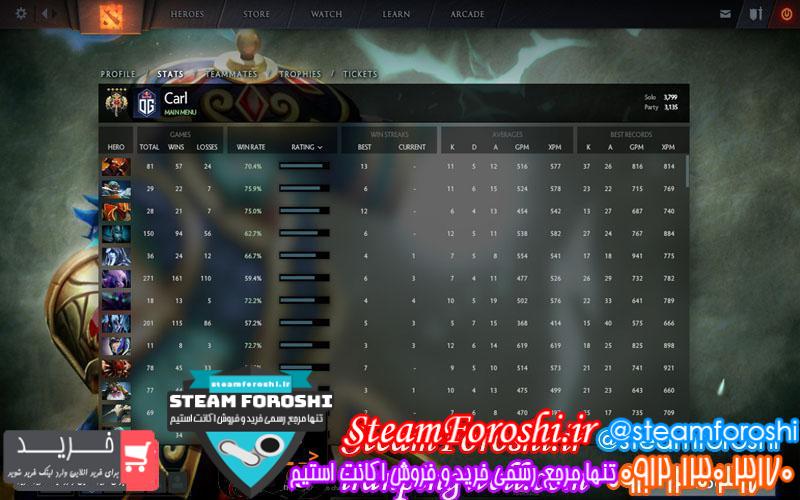 فروش اکانت دوتا ۲ کد 819