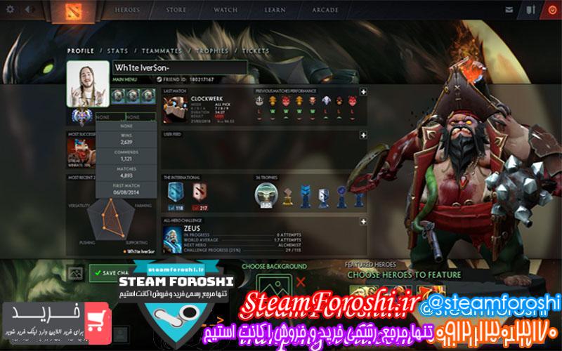 فروش اکانت دوتا ۲ کد 822