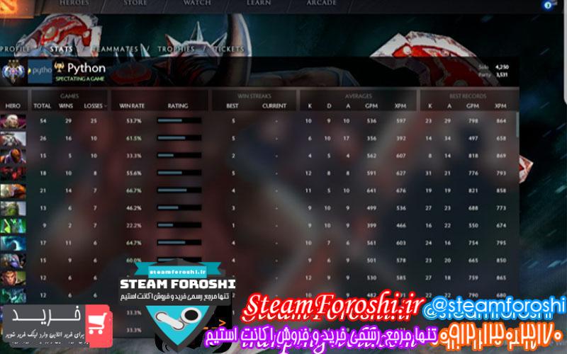 فروش اکانت دوتا ۲ کد 827