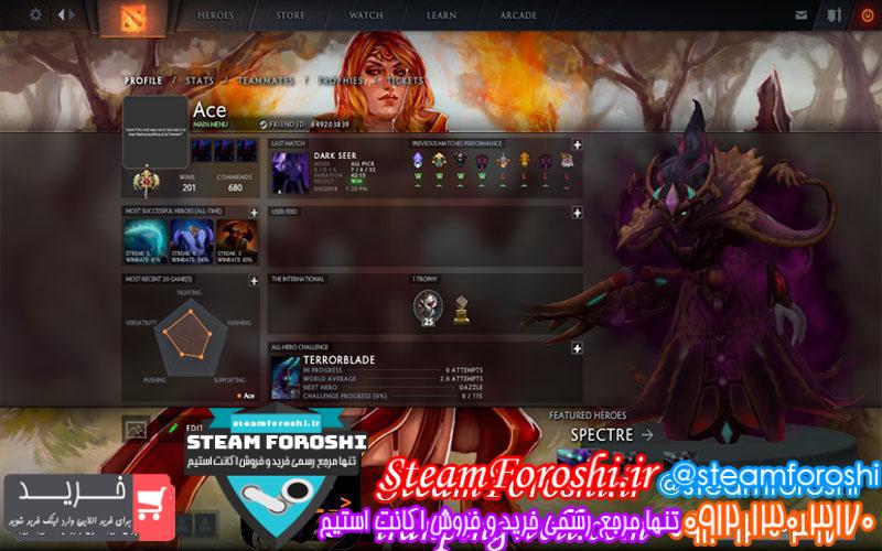 فروش اکانت دوتا ۲ کد 854