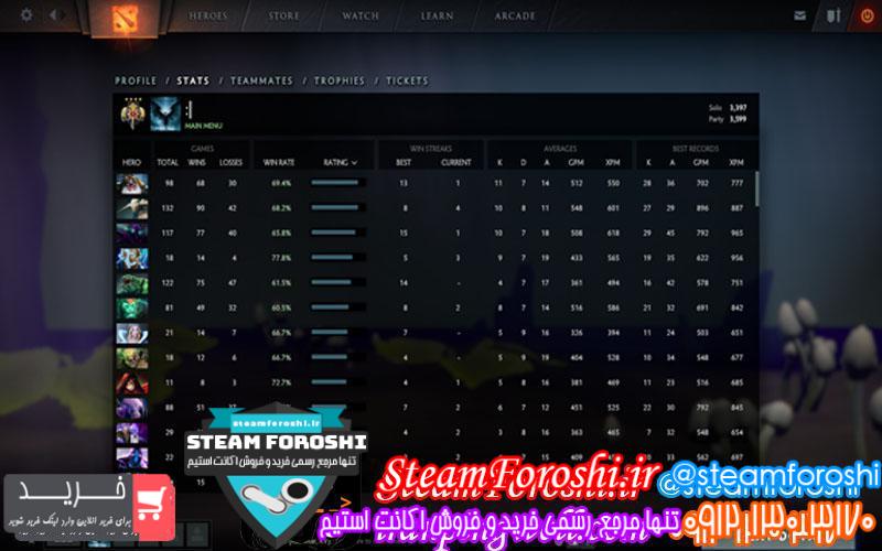 فروش اکانت دوتا ۲ کد 905