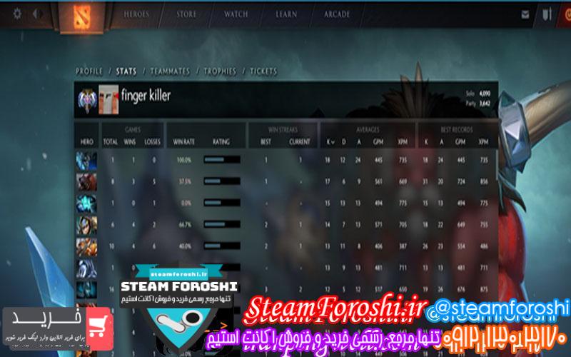 فروش اکانت دوتا ۲ کد 910