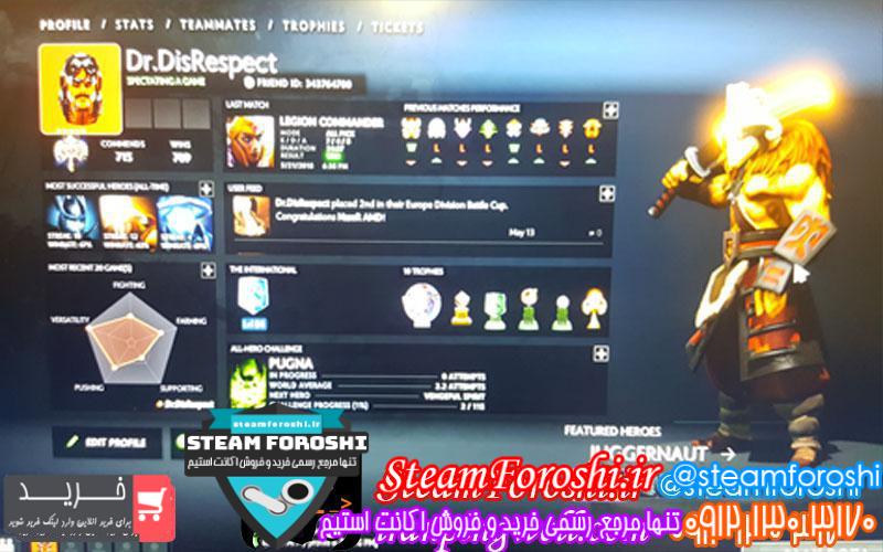 فروش اکانت دوتا ۲ کد 910