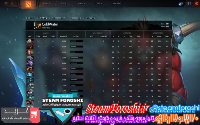 فروش اکانت دوتا ۲ کد 912