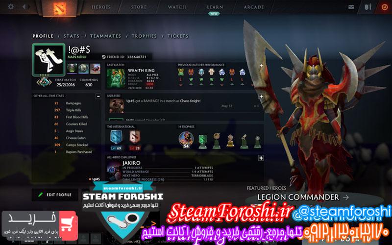 فروش اکانت دوتا ۲ کد 915