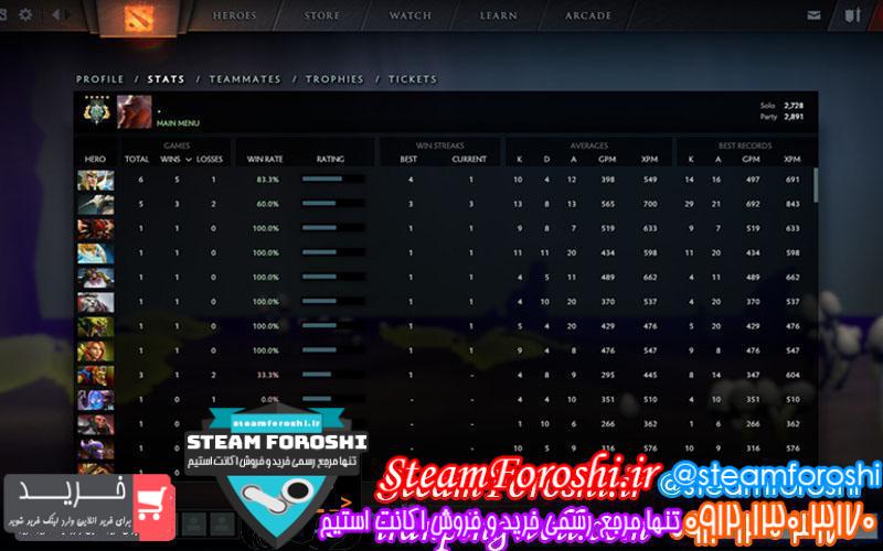 فروش اکانت دوتا ۲ کد 918