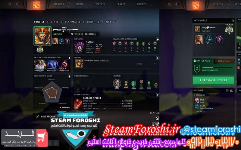 فروش اکانت دوتا ۲ کد 923