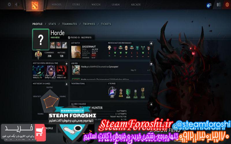 فروش اکانت دوتا ۲ کد 940