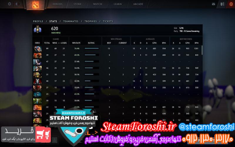 فروش اکانت دوتا ۲ کد 985