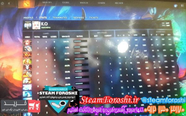 فروش اکانت دوتا ۲ کد 1185
