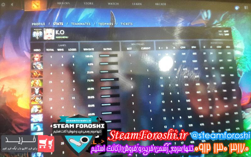 فروش اکانت دوتا ۲ کد 1185