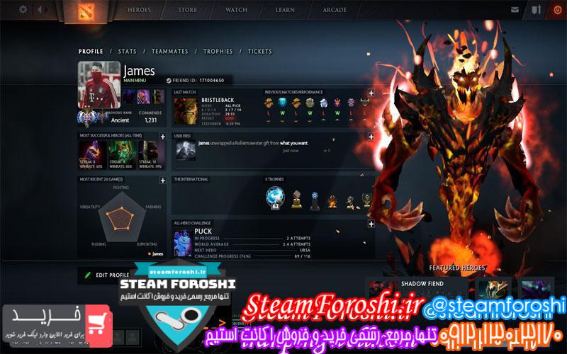 فروش اکانت دوتا ۲ کد 1869