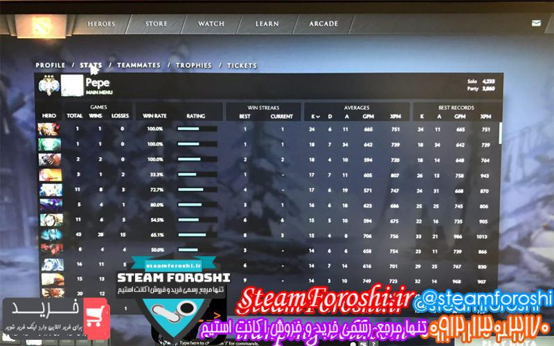 فروش اکانت دوتا ۲ کد 1965