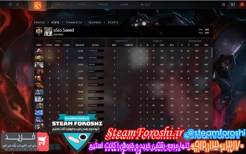 فروش اکانت دوتا ۲ کد 2007