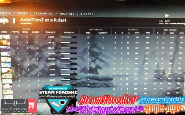 فروش اکانت دوتا ۲ کد 2027