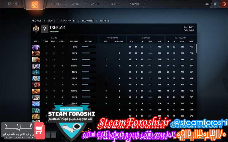 فروش اکانت دوتا ۲ کد 2057