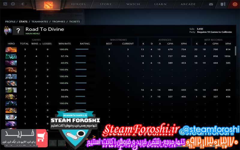 فروش اکانت دوتا ۲ کد 2058