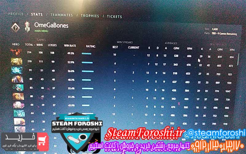 فروش اکانت دوتا ۲ کد 2098