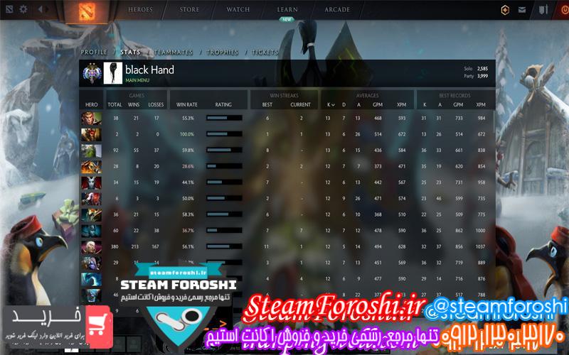 فروش اکانت دوتا ۲ کد 2130