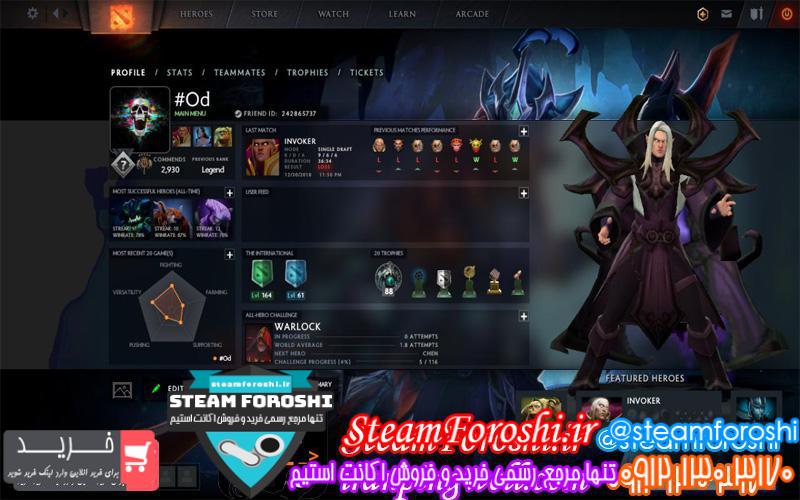 فروش اکانت دوتا ۲ کد 2150