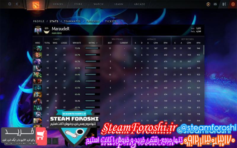 فروش اکانت دوتا ۲ کد 2158