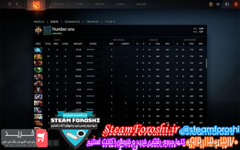 فروش اکانت دوتا ۲ کد 2232