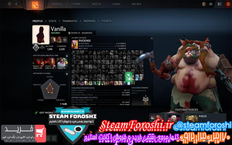 فروش اکانت دوتا ۲ کد 2290