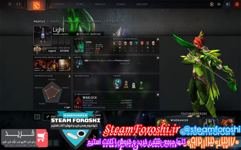 فروش اکانت دوتا ۲ کد 2383