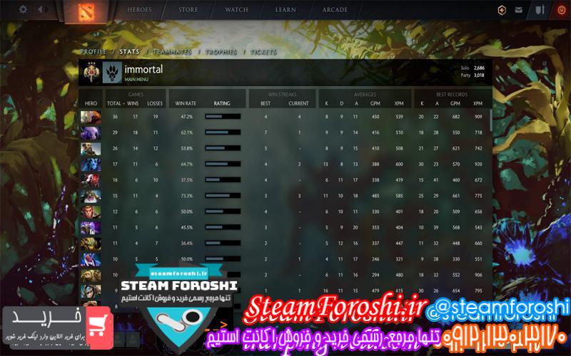 فروش اکانت دوتا ۲ کد 2397