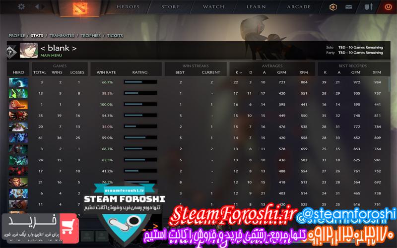 فروش اکانت دوتا ۲ کد 2407