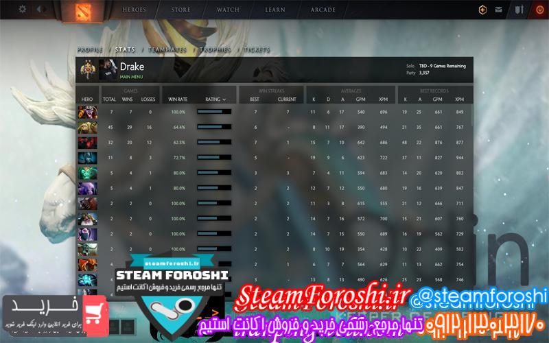 فروش اکانت دوتا ۲ کد 2448