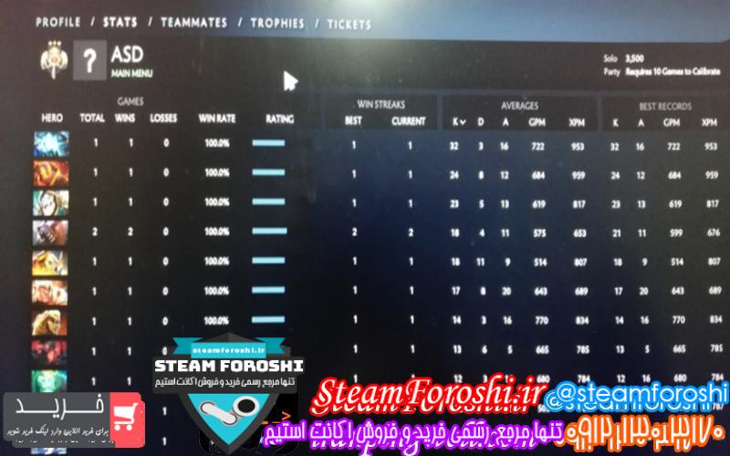 فروش اکانت دوتا ۲ کد 2450