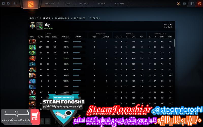 فروش اکانت دوتا ۲ کد 2525