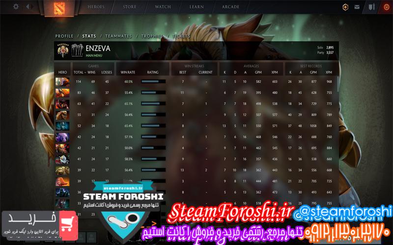 فروش اکانت دوتا ۲ کد 2531