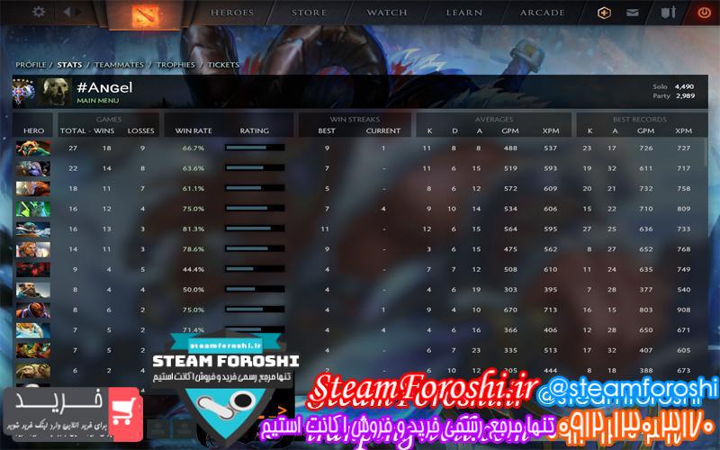 فروش اکانت دوتا ۲ کد 2552