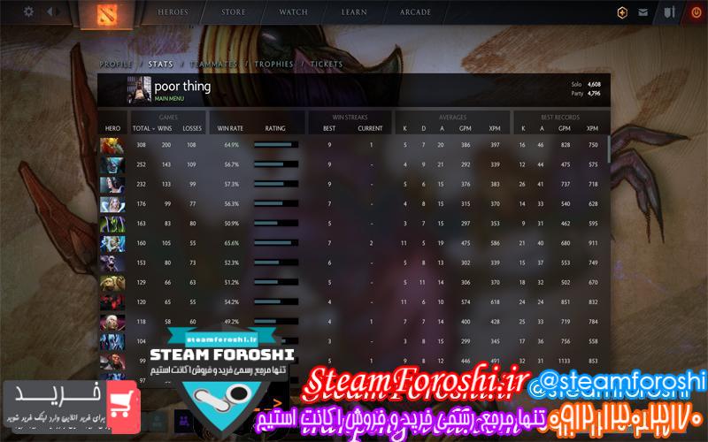 فروش اکانت دوتا ۲ کد 2561